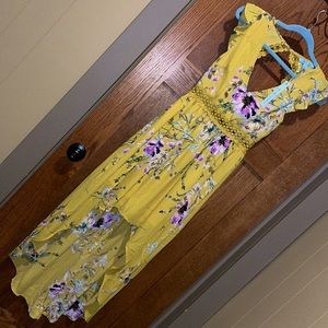 She + Sky Yellow Floral High-Low Dress